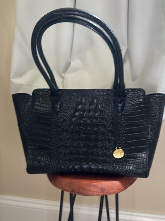 Handbags - Brahmin Black Croc-Embossed Tote Handbag - Designer Style